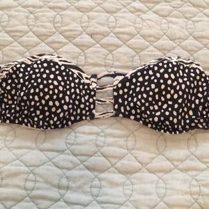 Zebra and polka dot black and white swim top